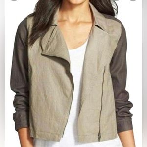 Eileen Fisher 100% organic linen moto jacket▪️size Medium new with tags